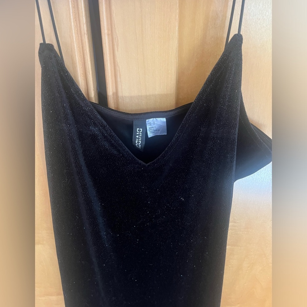 Divided Black Sparkly Mini Party Going out dress